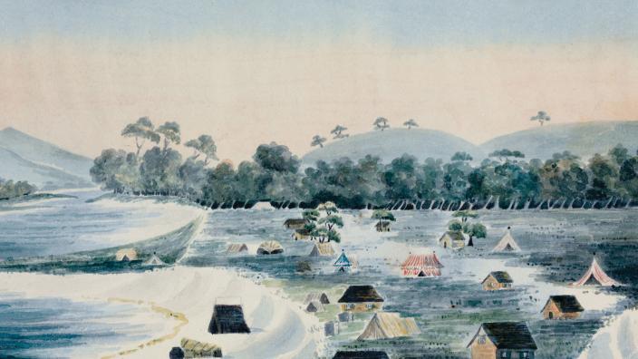 Swan River Colony by Mary Ann Friend, 1830. Courtesy of State Library of WA.